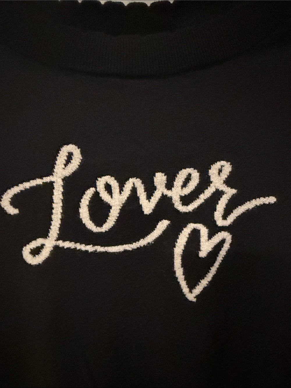 Banana Republic Black Sweater with White "Lover" Script - Picture 4 of 6